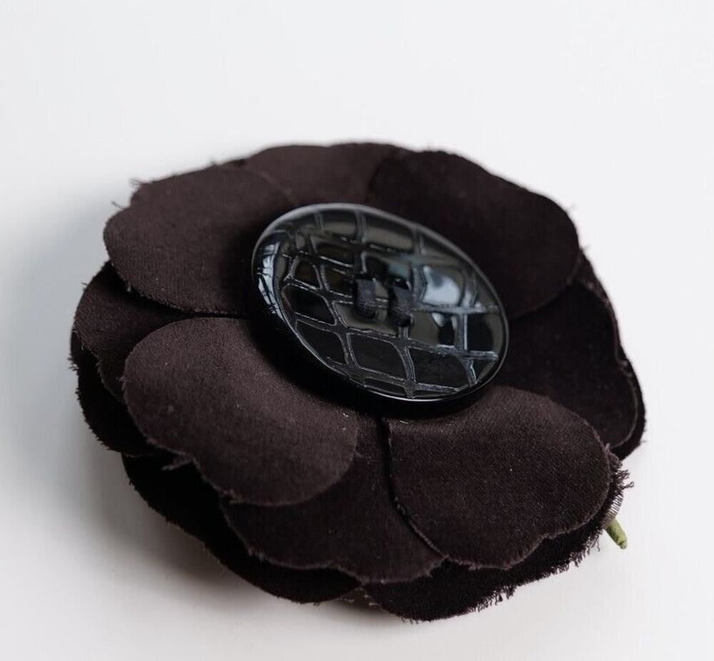 Dolce & Gabbana Vintage Black Runway Camelia Flower Brooch